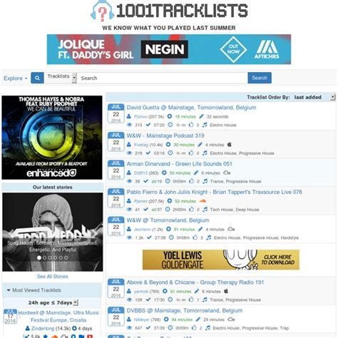 1001 tracklists|1001Tracklists ⋅ The World's Leading DJ Tracklist/Playlist Database.